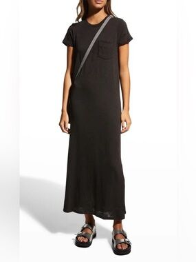 ATM Anthony Thomas Melillo Cotton T-shirt Midi Dress Black Short Sleeve size M
